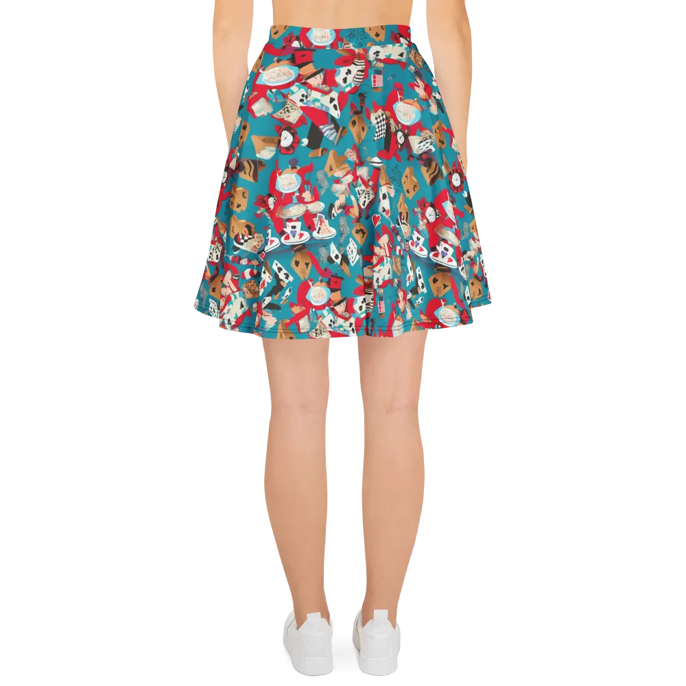 Curiouser Carnival on Skater Skirt — Back