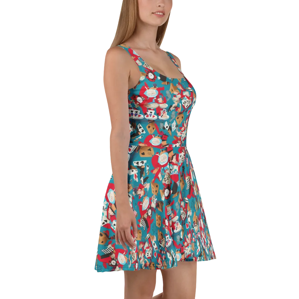 Curiouser Carnival on Skater Dress — Right
