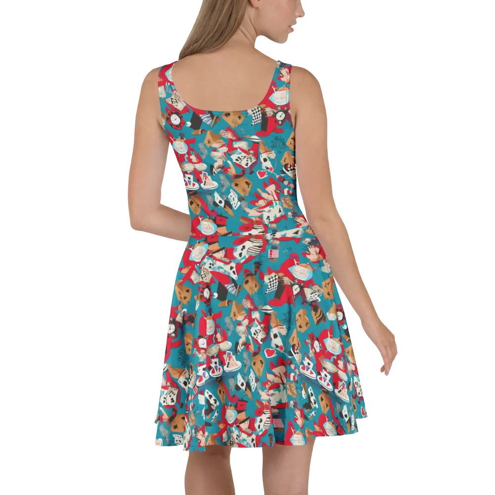 Curiouser Carnival on Skater Dress — Back