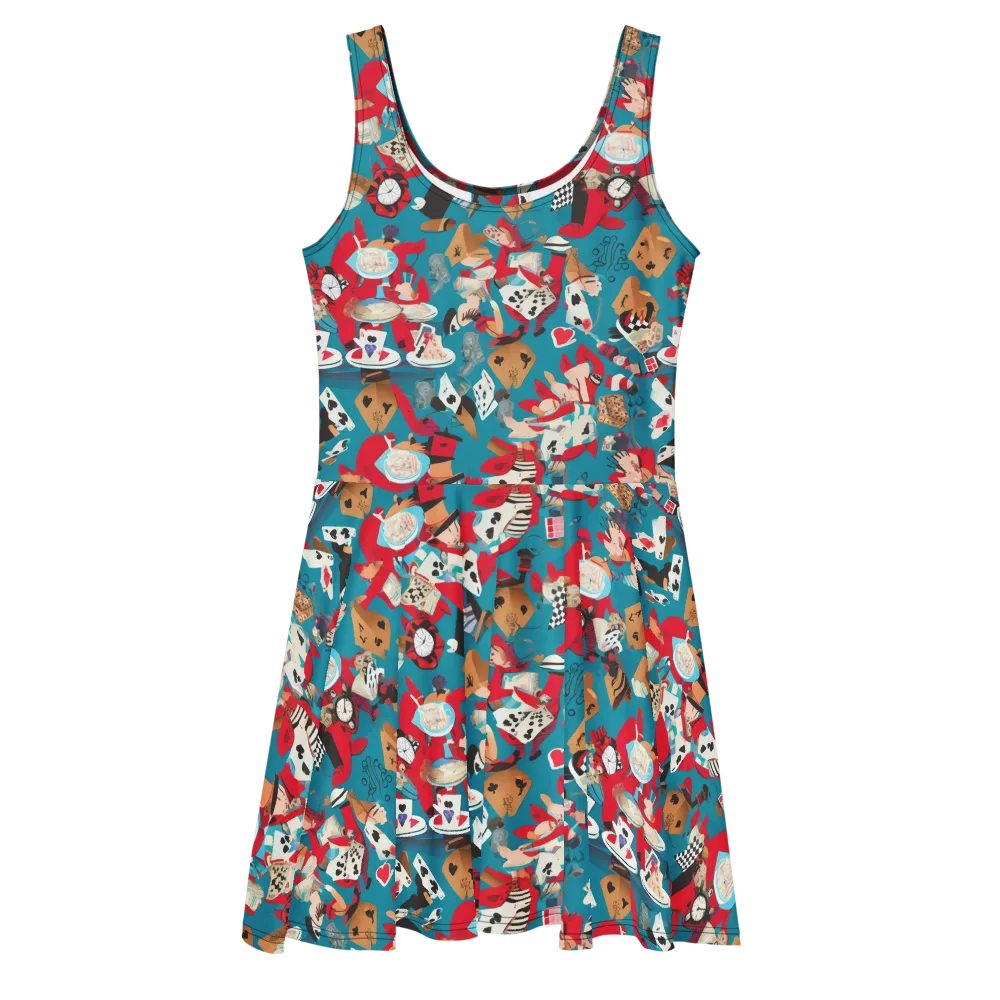 Curiouser Carnival on Skater Dress — Front