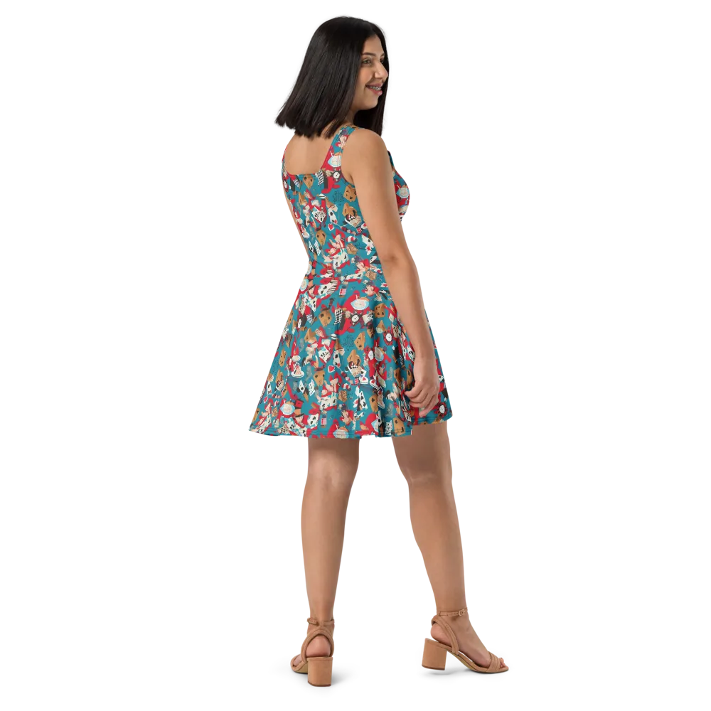 Curiouser Carnival on Skater Dress — Right