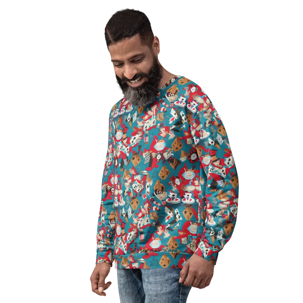 Curiouser Carnival on Sweatshirt — Left Front