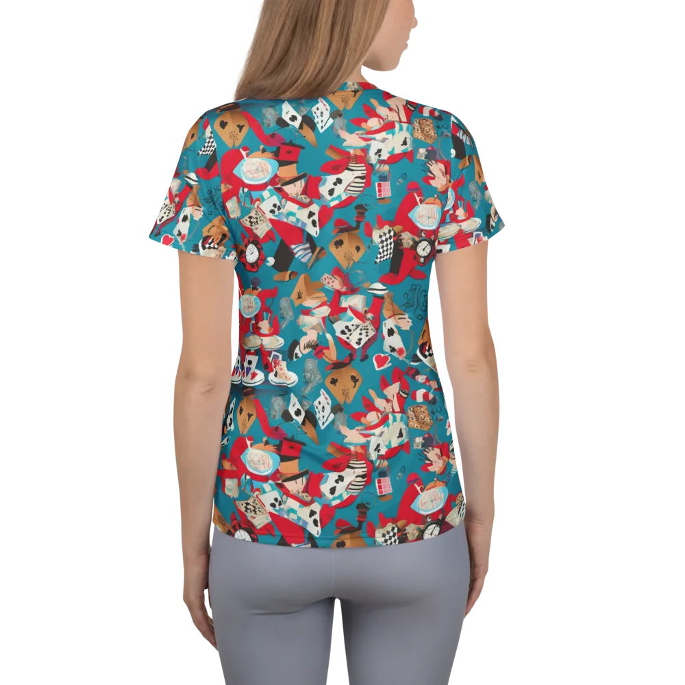 Curiouser Carnival on Women's Athletic T-Shirt — Back