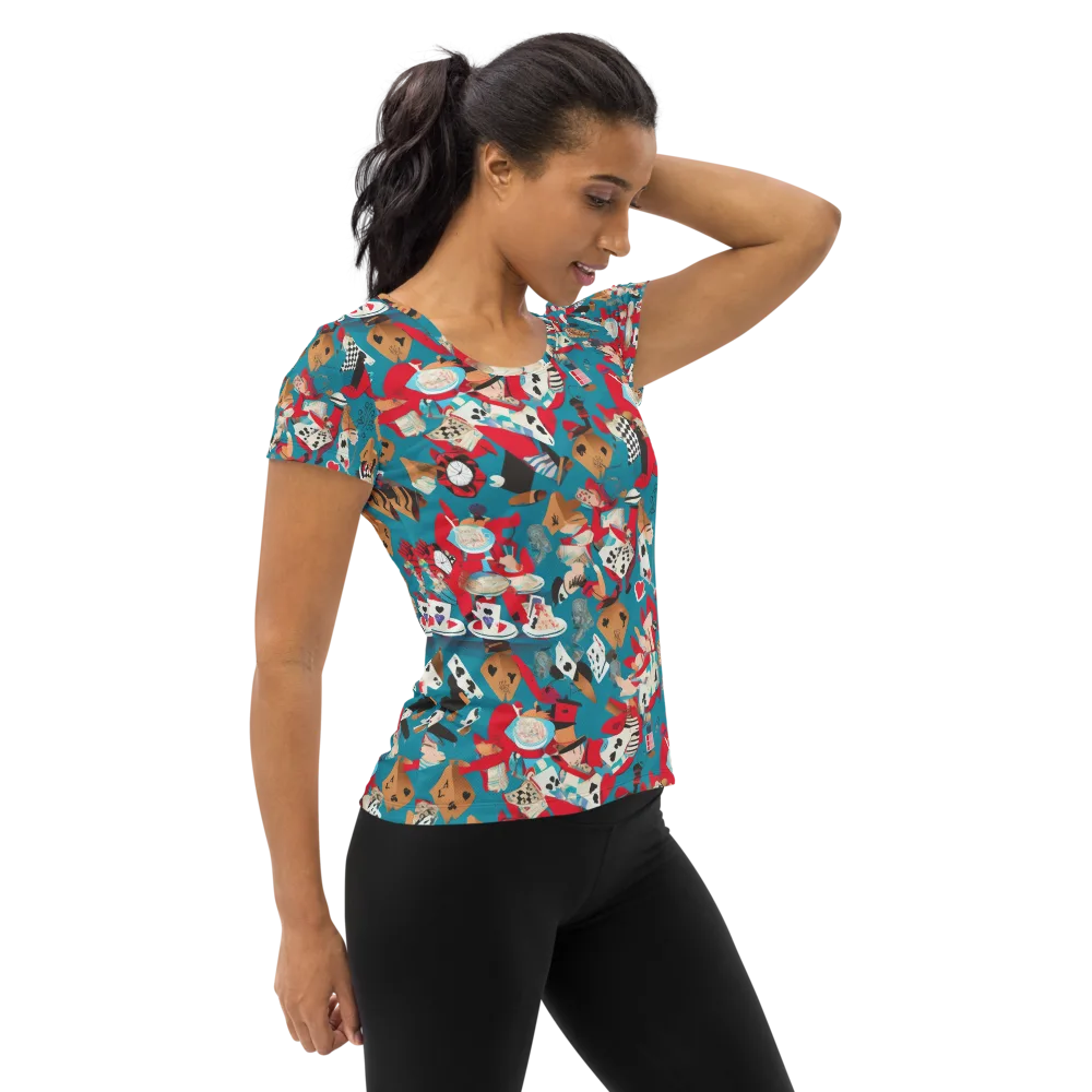 Curiouser Carnival on Women's Athletic T-Shirt — Right