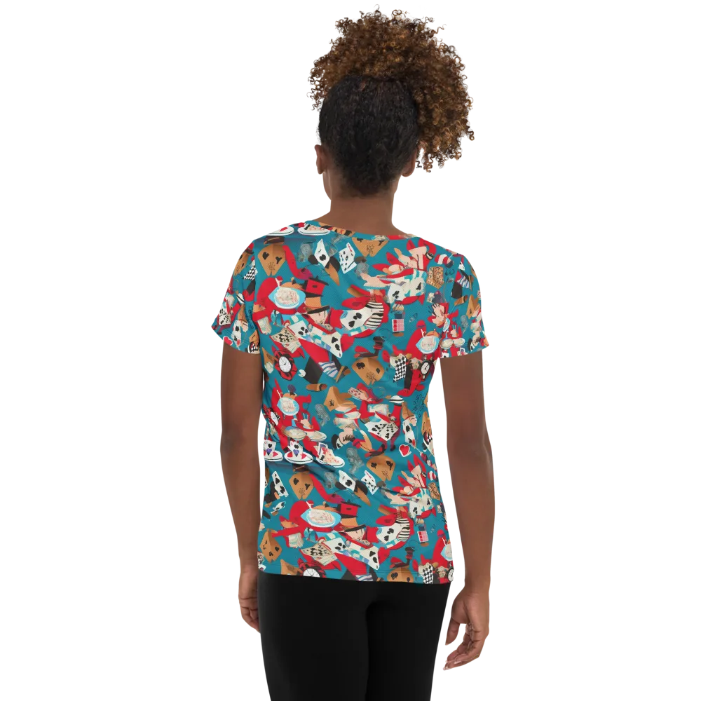 Curiouser Carnival on Women's Athletic T-Shirt — Back