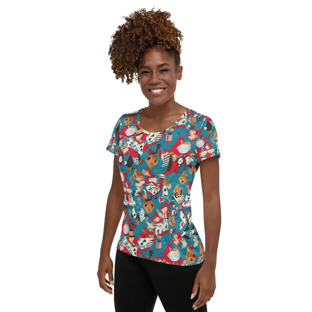Curiouser Carnival on Women's Athletic T-Shirt — Left