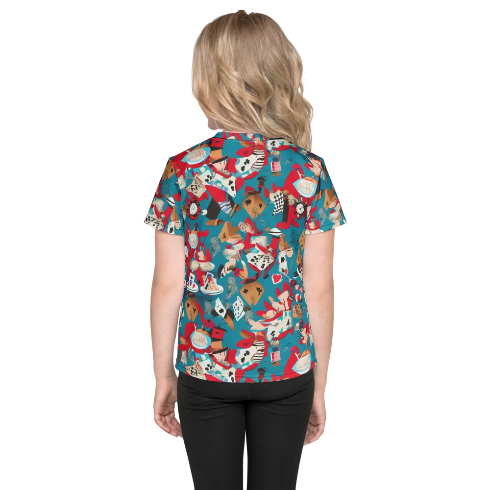 Curiouser Carnival on Kids Crew Neck T-Shirt — Back