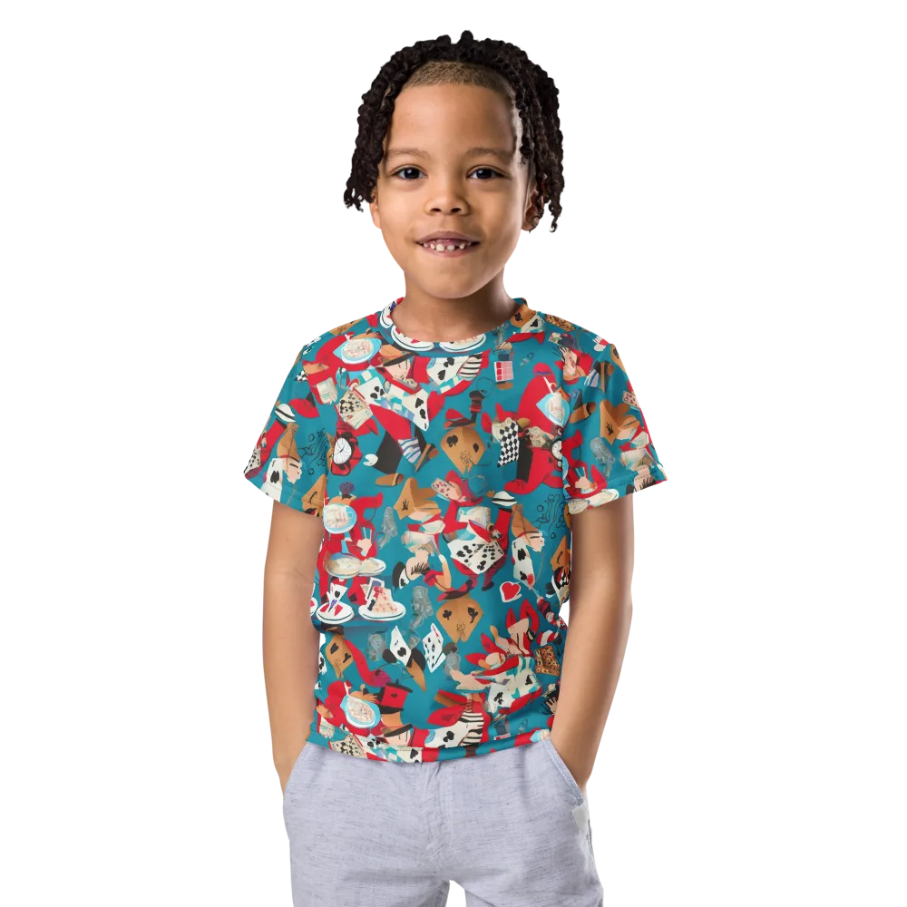 Curiouser Carnival on Kids Crew Neck T-Shirt — Front