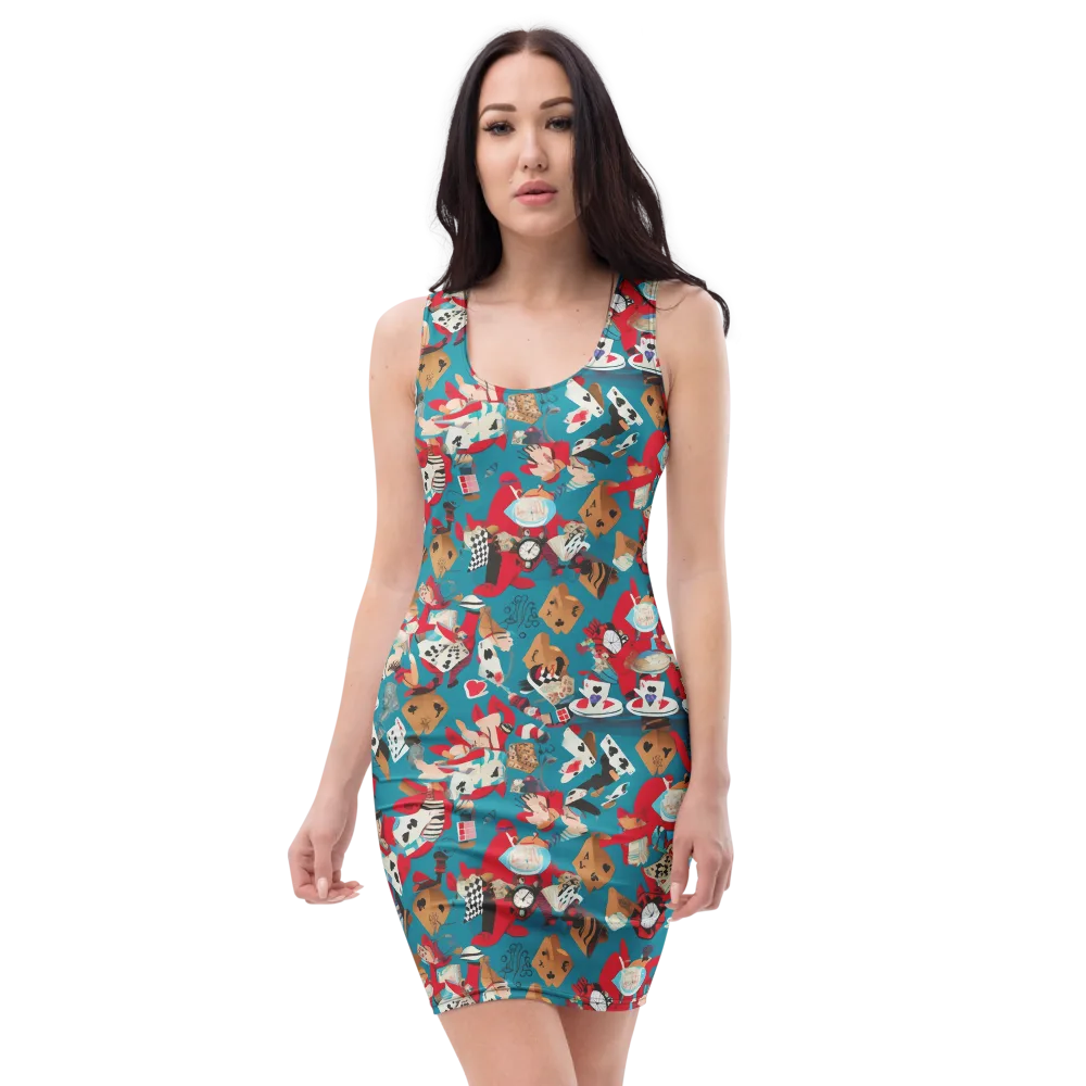 Curiouser Carnival on Bodycon Dress — Front