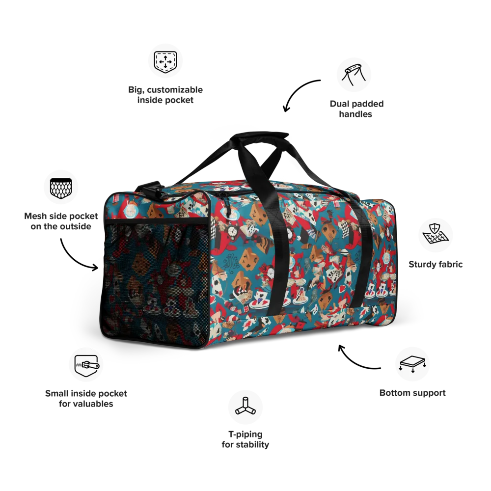 Curiouser Carnival on Duffle Bag — Right Front