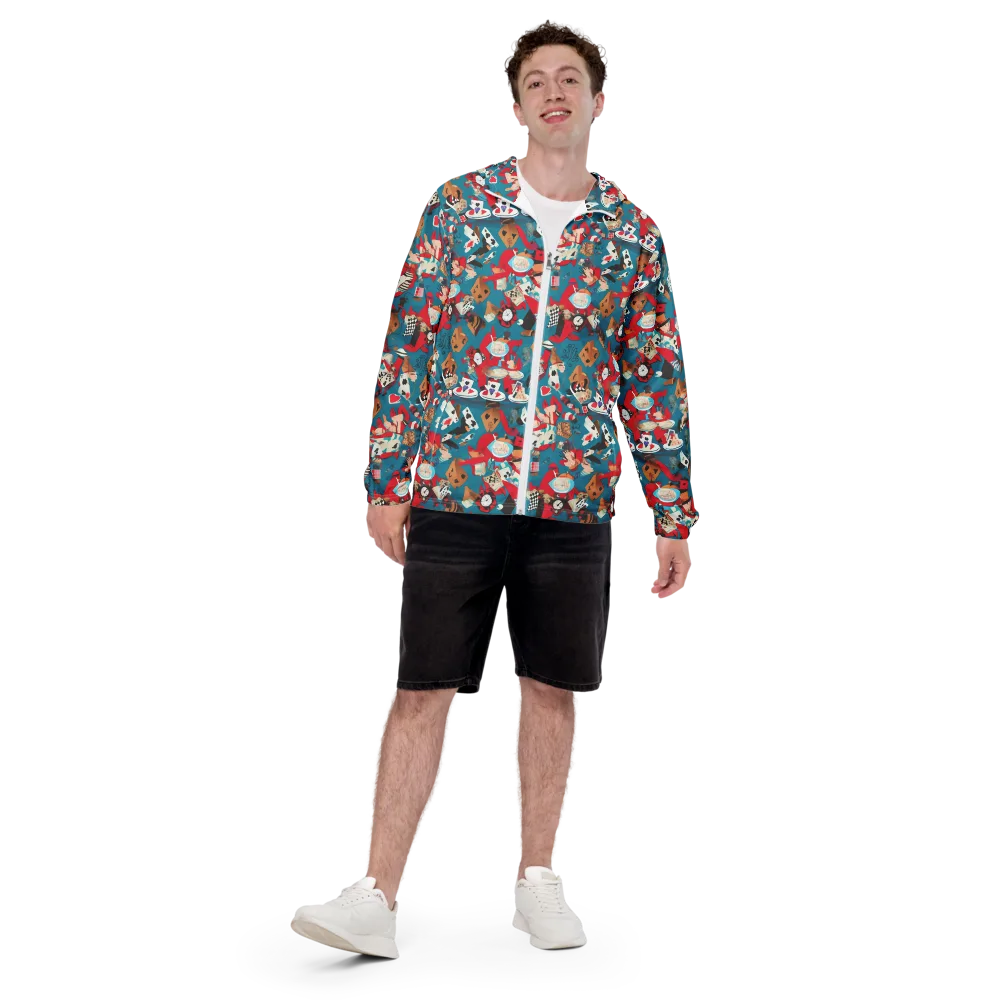 Curiouser Carnival on Men's Windbreaker — Front
