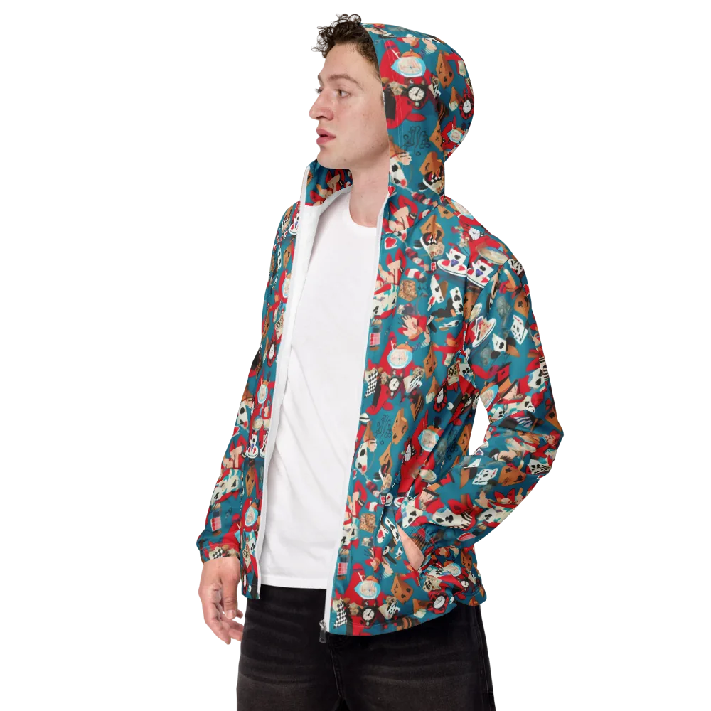 Curiouser Carnival on Men's Windbreaker — Left Front