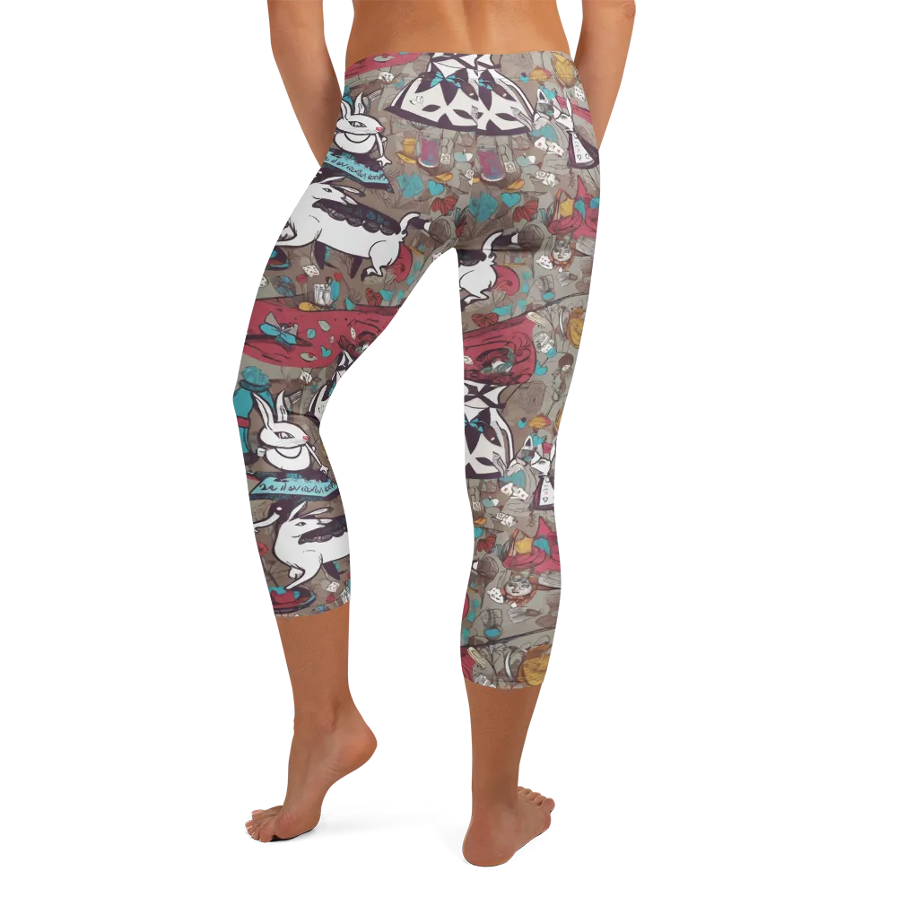 Velvet Rabbit Riddle on Capri Leggings — Back