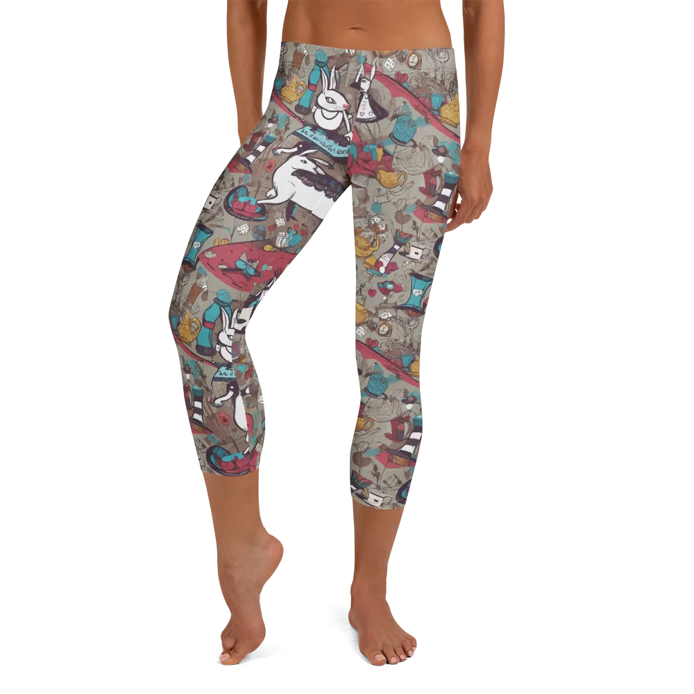 Velvet Rabbit Riddle on Capri Leggings — Front