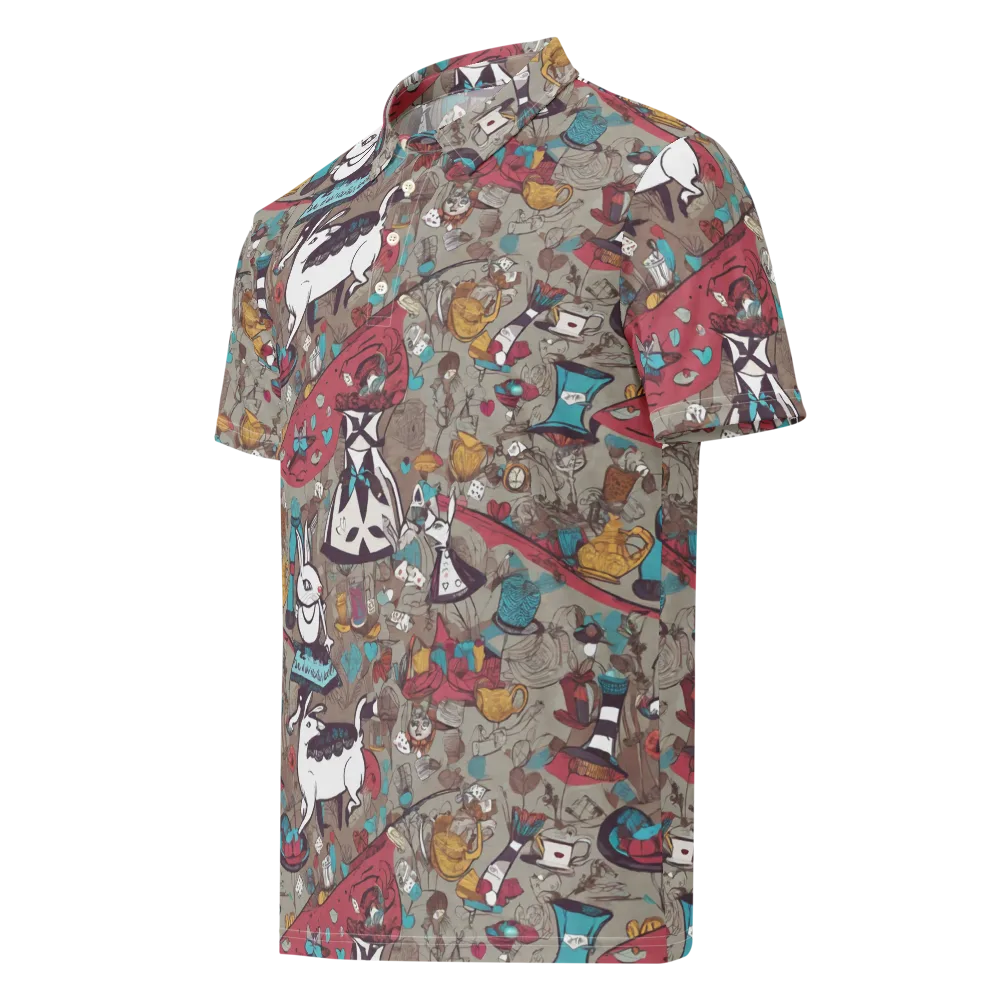 Velvet Rabbit Riddle on Men's Slim Fit Polo Shirt — Left Front