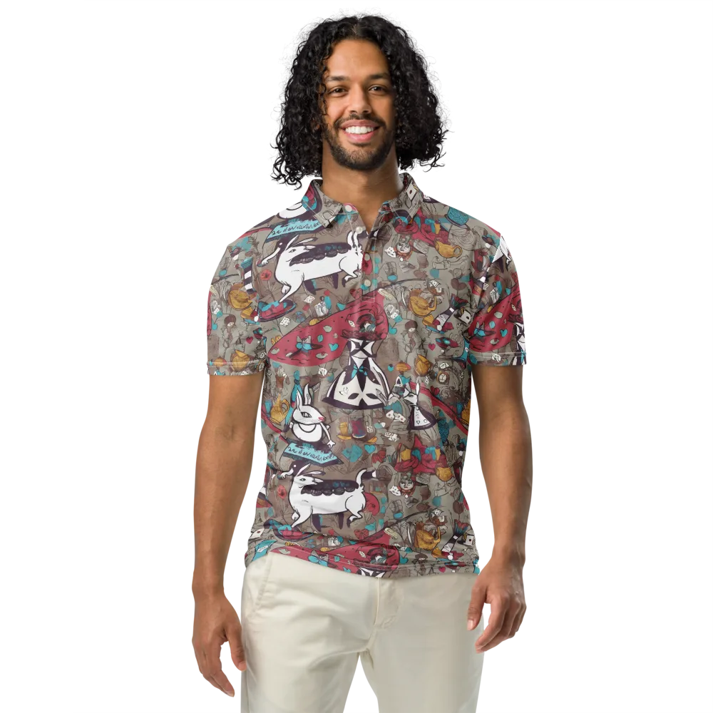 Velvet Rabbit Riddle on Men's Slim Fit Polo Shirt — Front