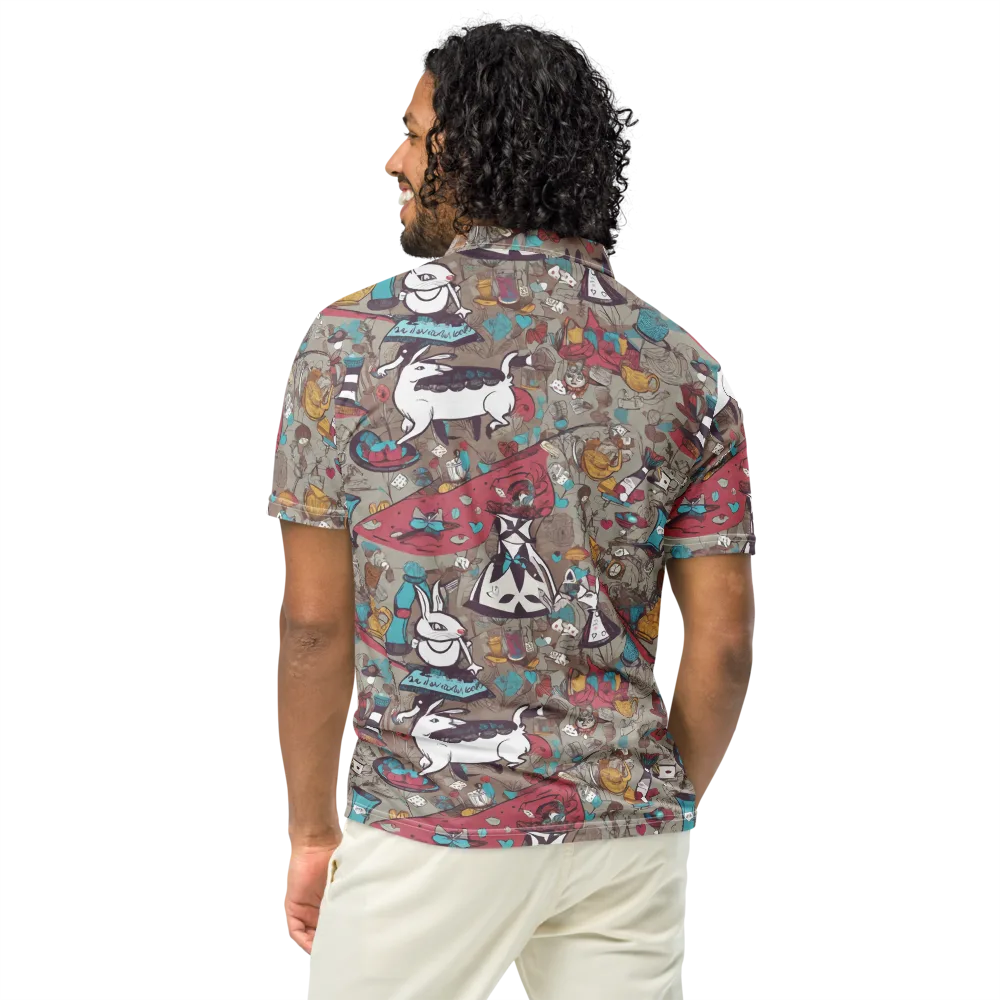 Velvet Rabbit Riddle on Men's Slim Fit Polo Shirt — Back