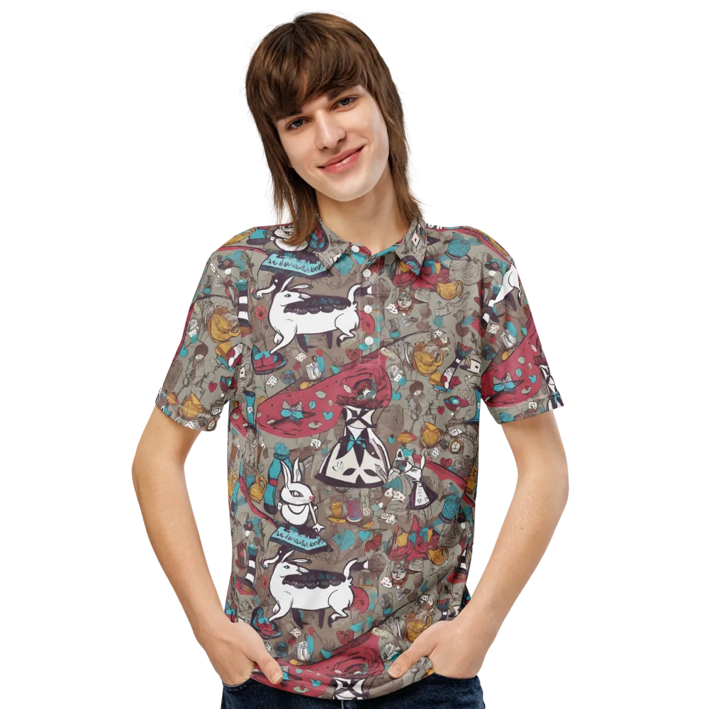 Velvet Rabbit Riddle on Men's Slim Fit Polo Shirt — Front