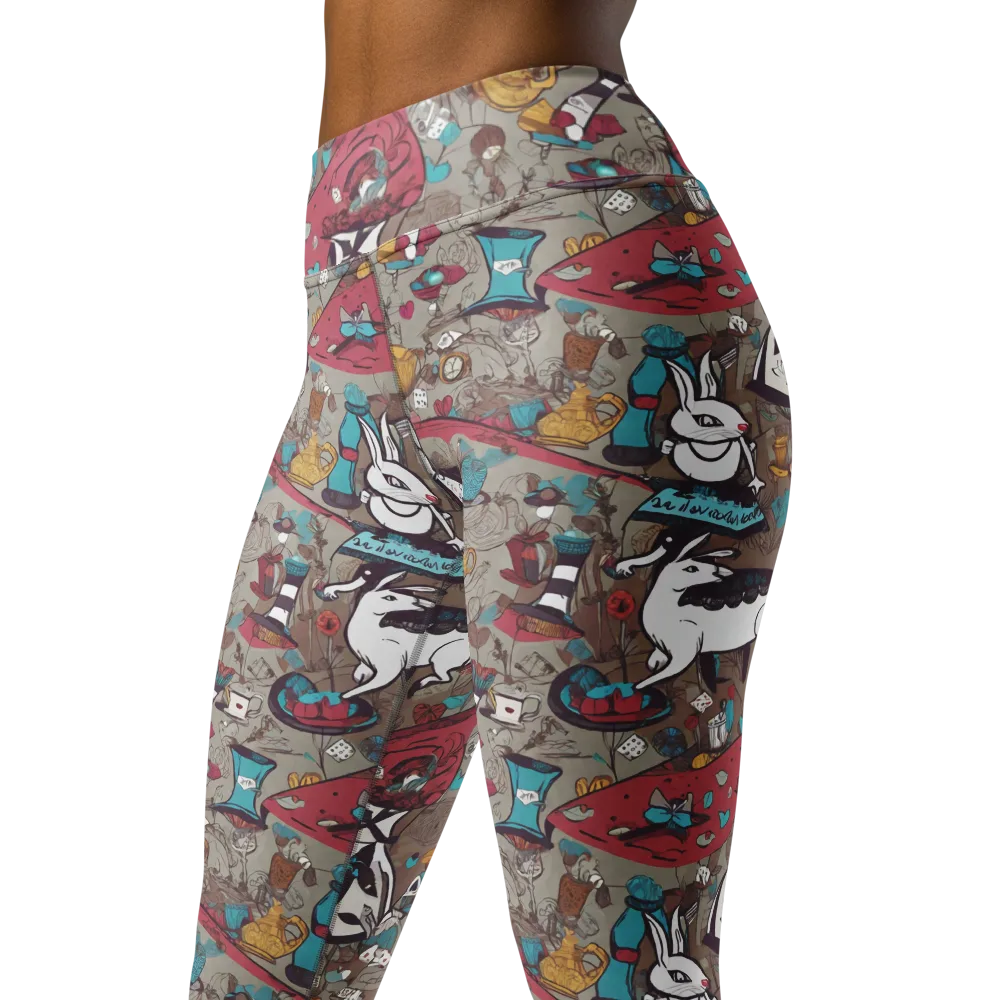 Velvet Rabbit Riddle on Yoga Leggings — Left Front