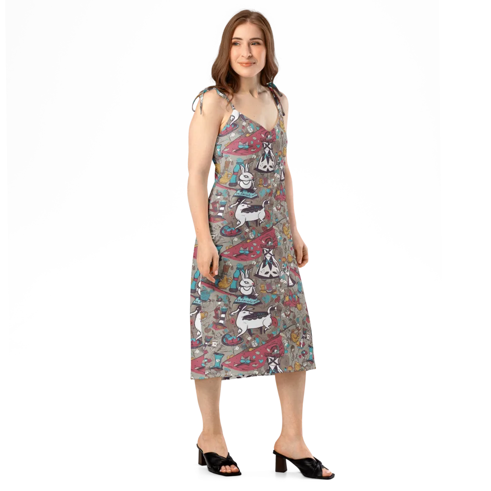 Velvet Rabbit Riddle on Slip Dress — Right Front
