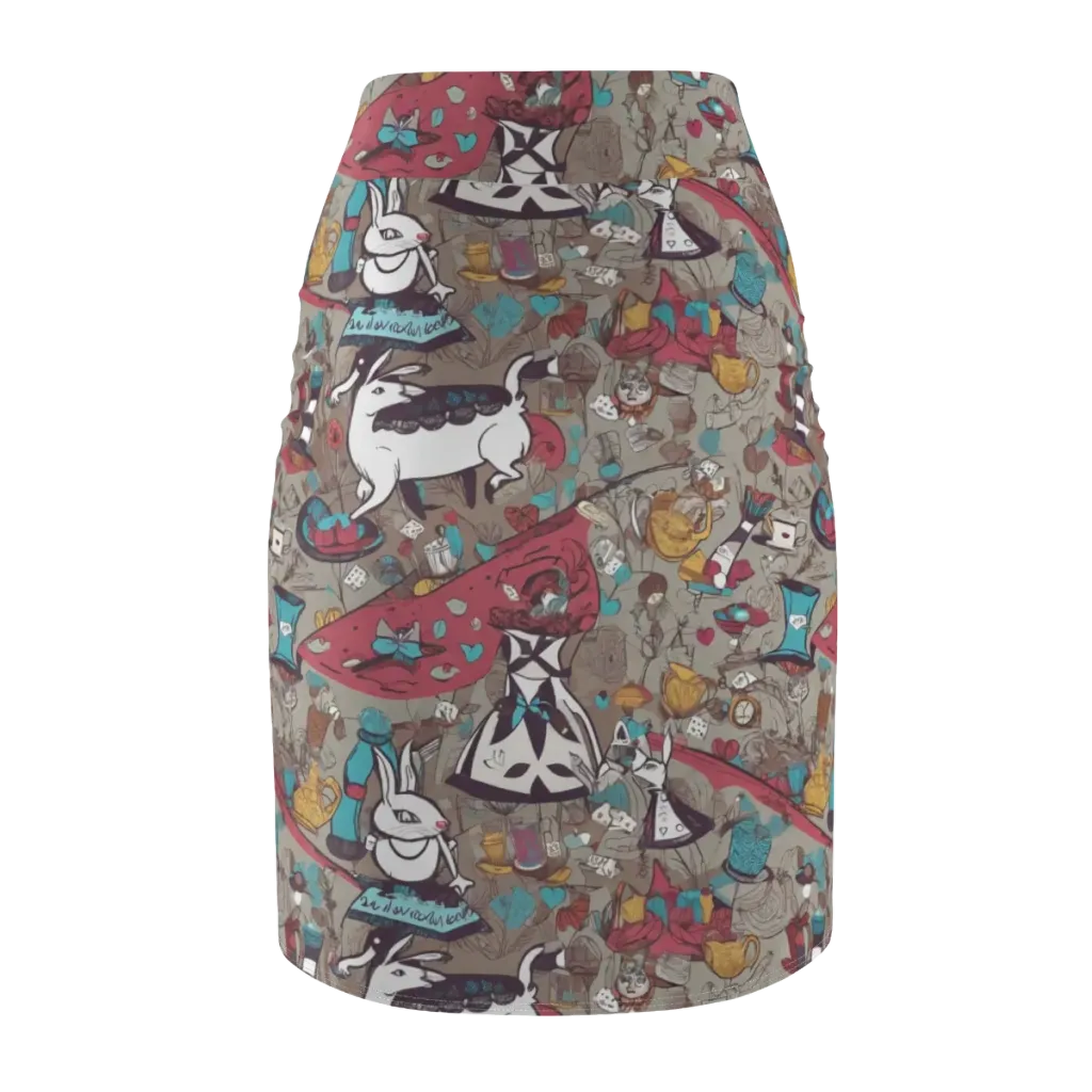 Velvet Rabbit Riddle on Pencil Skirt — Back
