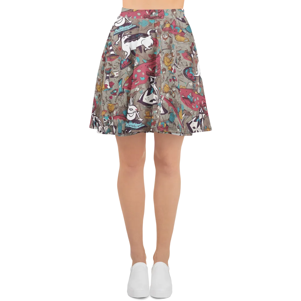 Velvet Rabbit Riddle on Skater Skirt — Front