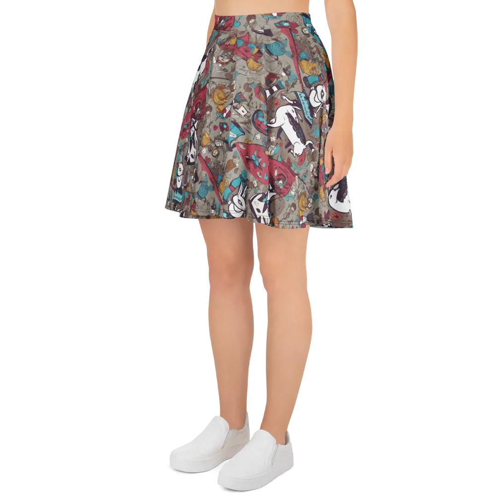 Velvet Rabbit Riddle on Skater Skirt — Left