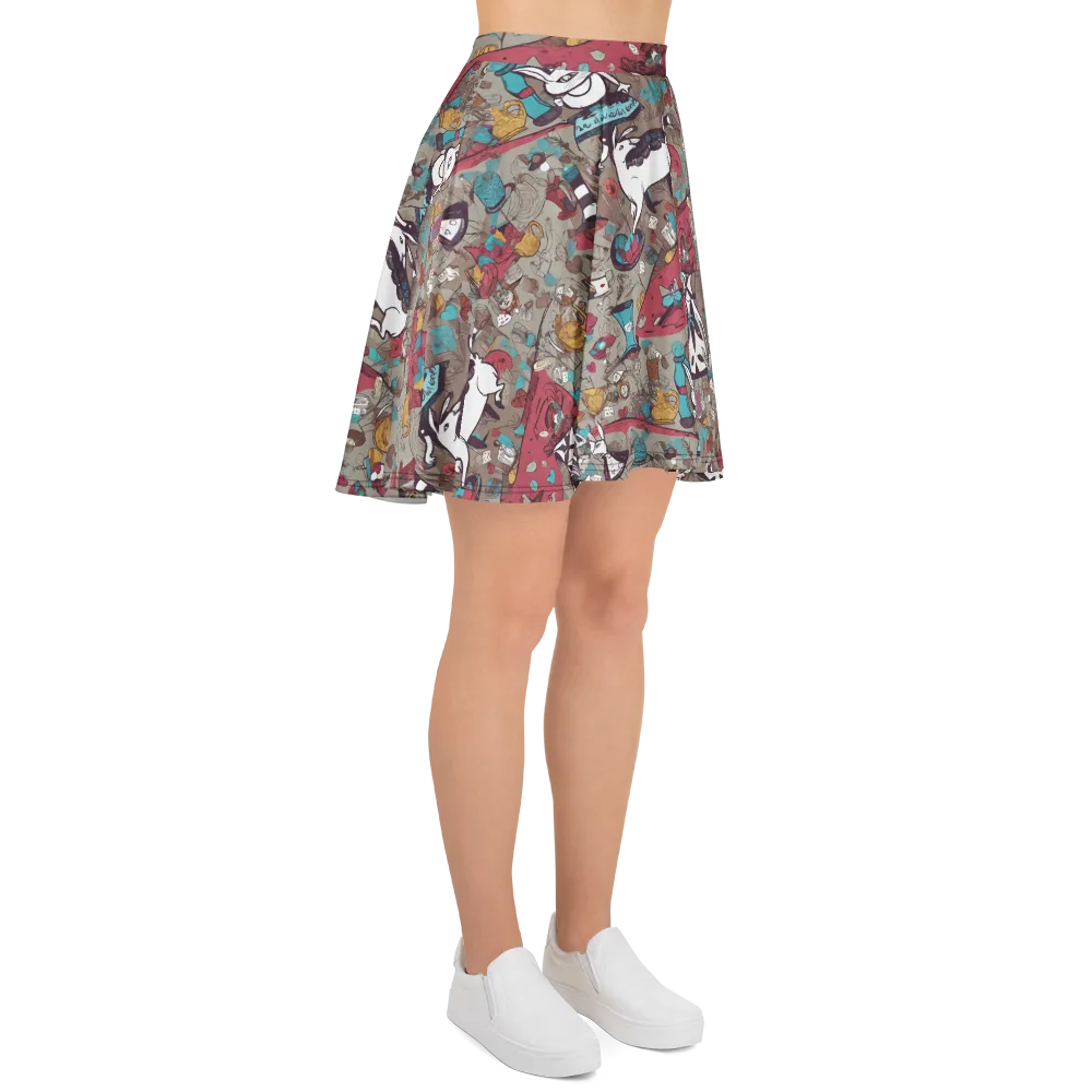 Velvet Rabbit Riddle on Skater Skirt — Right