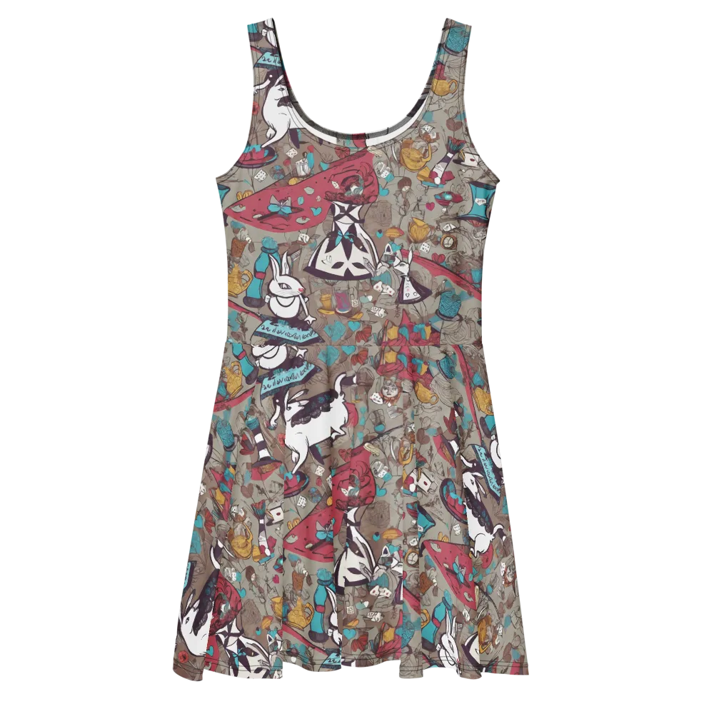 Velvet Rabbit Riddle on Skater Dress — Front