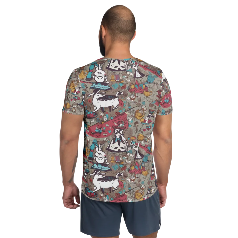 Velvet Rabbit Riddle on Men's Athletic T-Shirt — Back