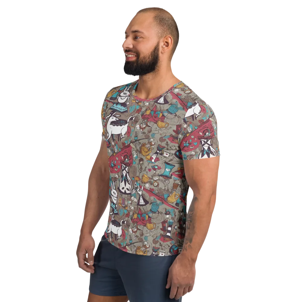 Velvet Rabbit Riddle on Men's Athletic T-Shirt — Left