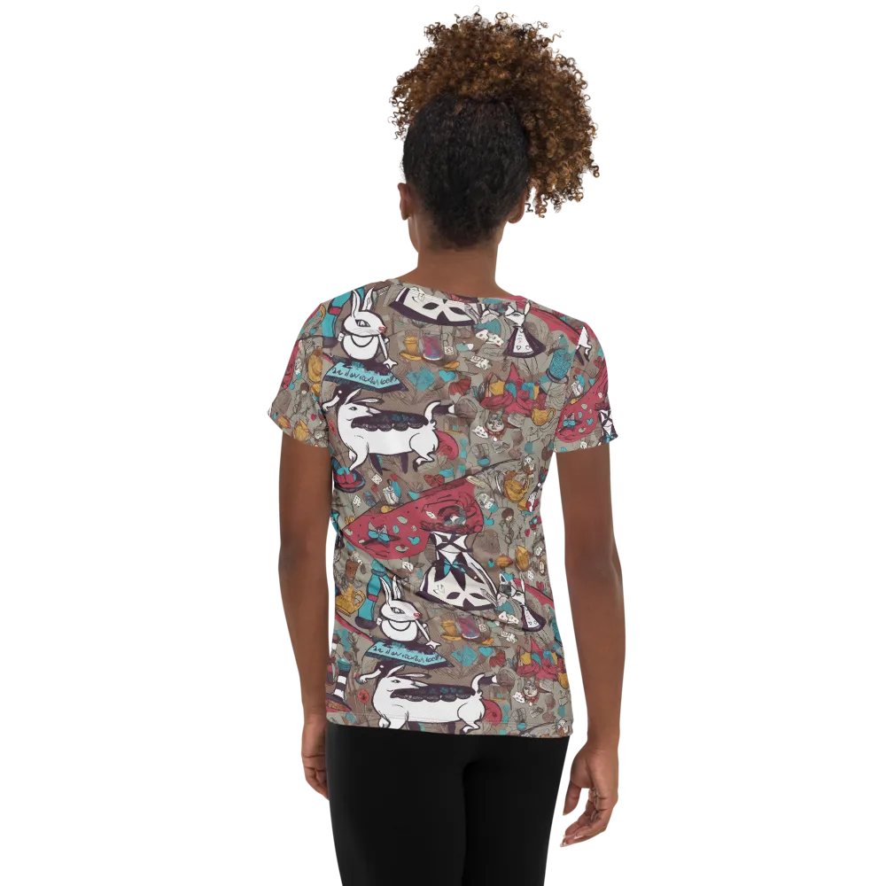 Velvet Rabbit Riddle on Women's Athletic T-Shirt — Back