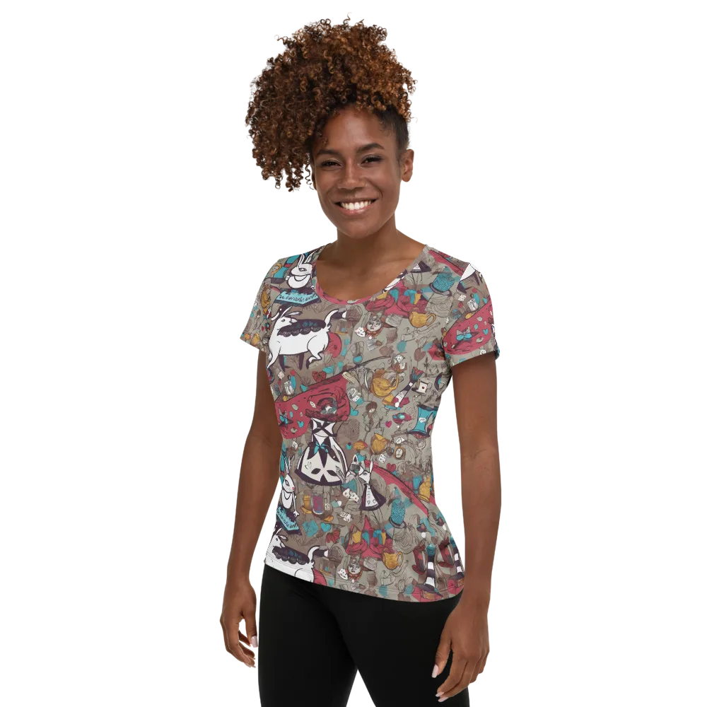 Velvet Rabbit Riddle on Women's Athletic T-Shirt — Left
