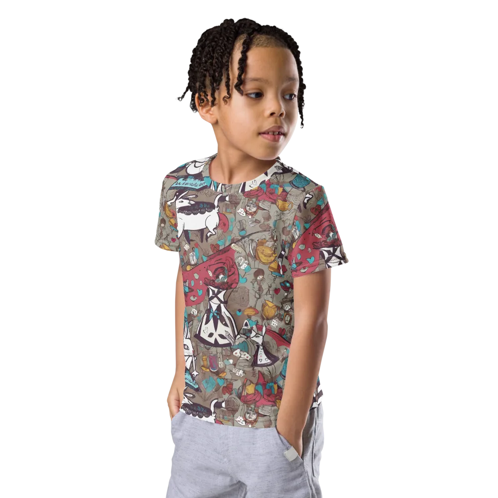 Velvet Rabbit Riddle on Kids Crew Neck T-Shirt — Left Front