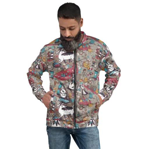 Velvet Rabbit Riddle on a Bomber Jacket