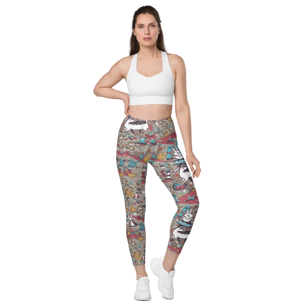 Velvet Rabbit Riddle on Leggings with Pockets — Front