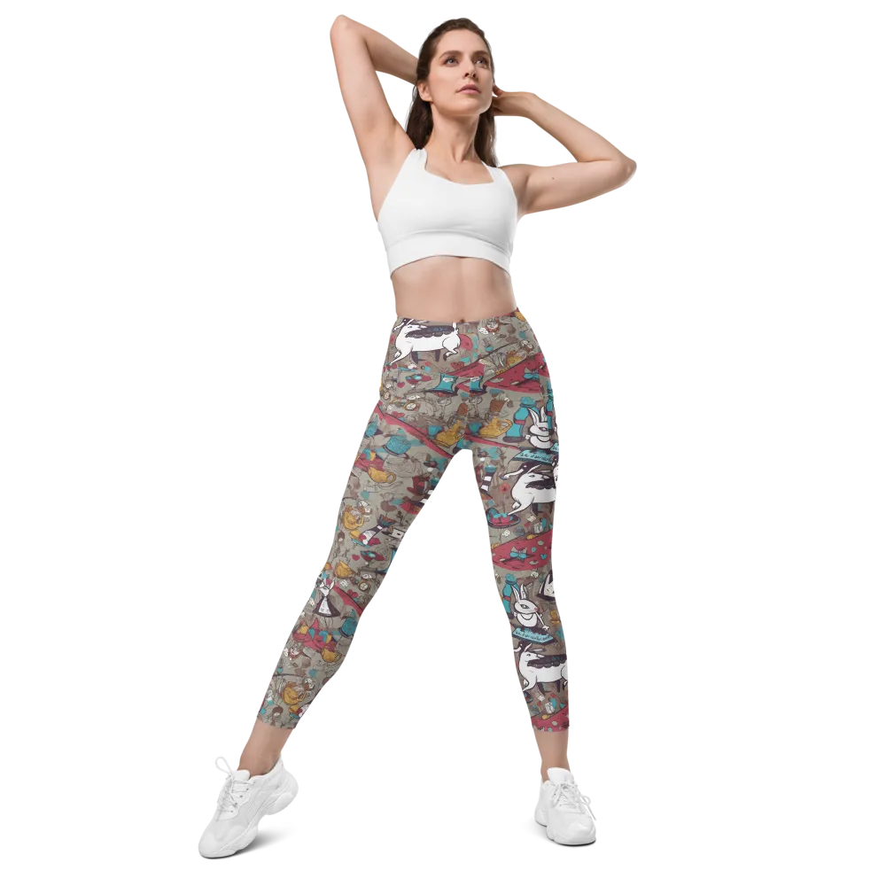 Velvet Rabbit Riddle on Leggings with Pockets — Front