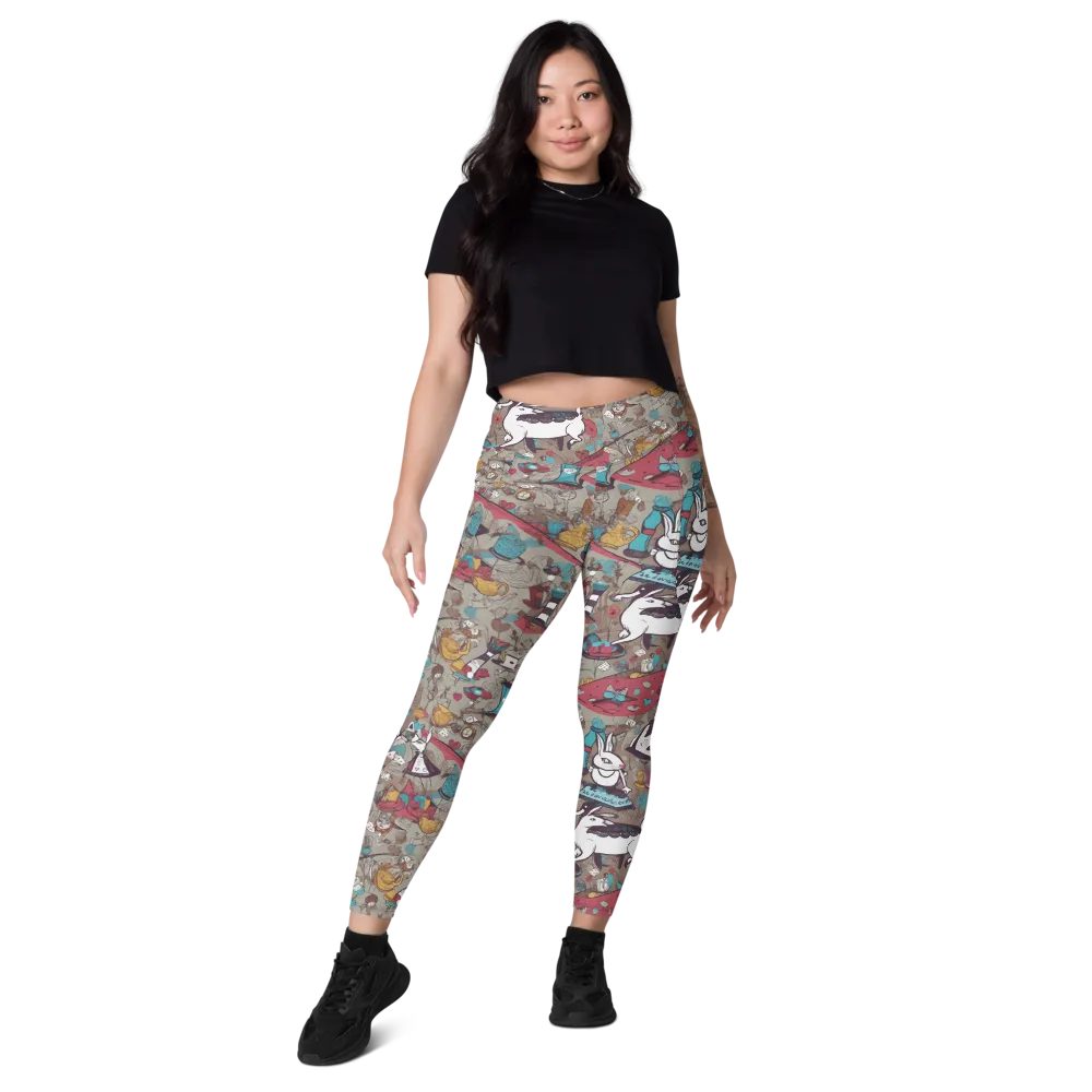 Velvet Rabbit Riddle on Leggings with Pockets — Front