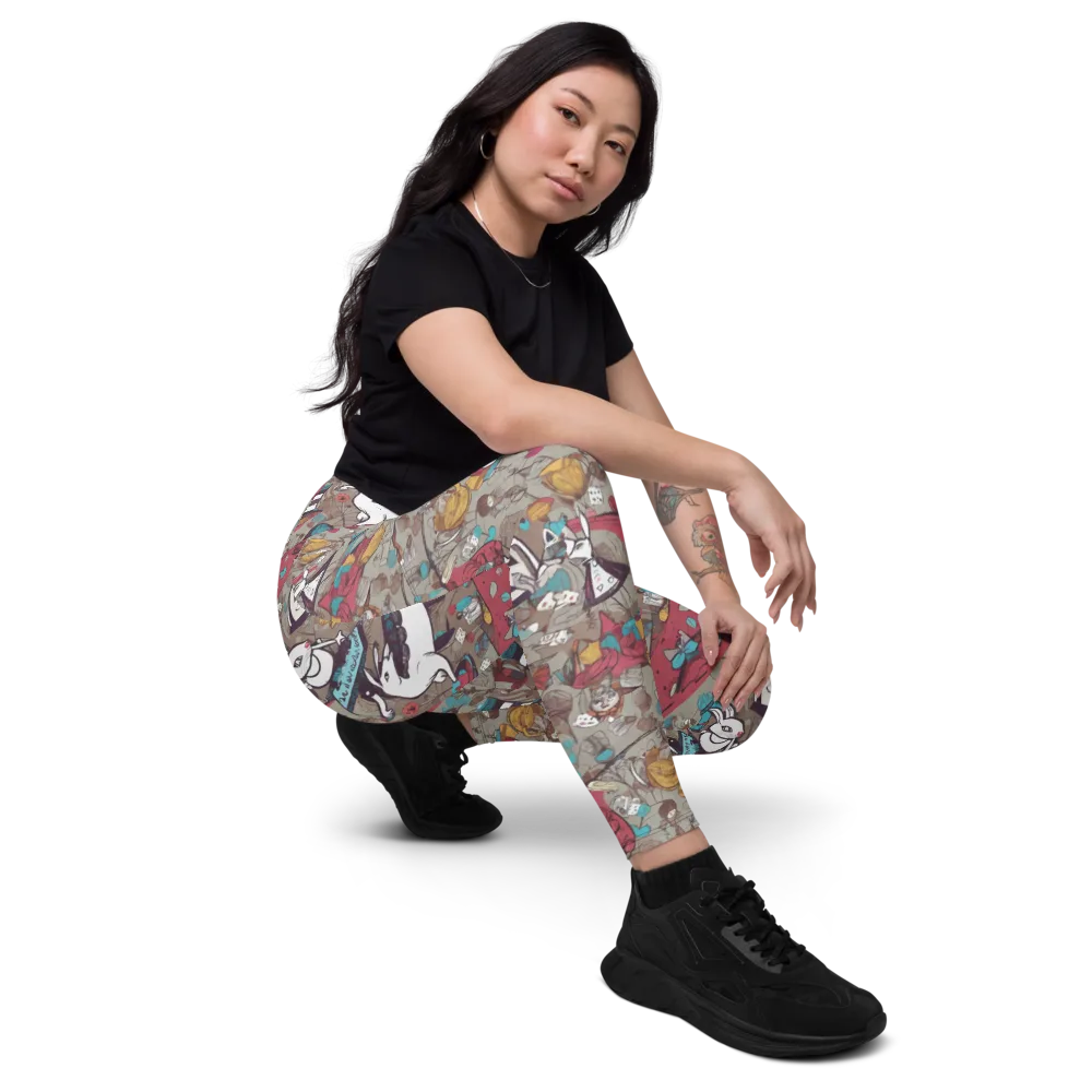 Velvet Rabbit Riddle on Leggings with Pockets — Right Front