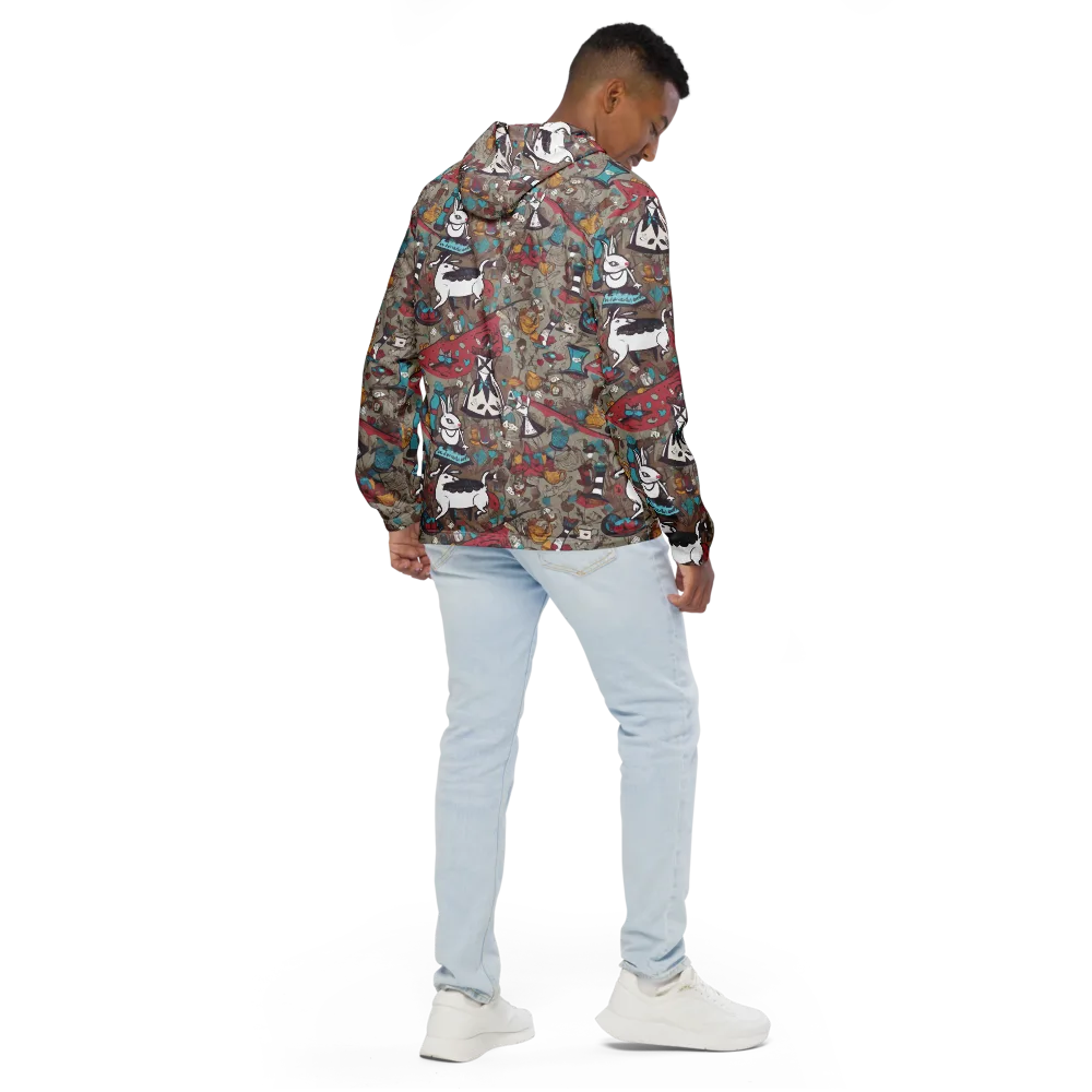 Velvet Rabbit Riddle on Men's Windbreaker — Back