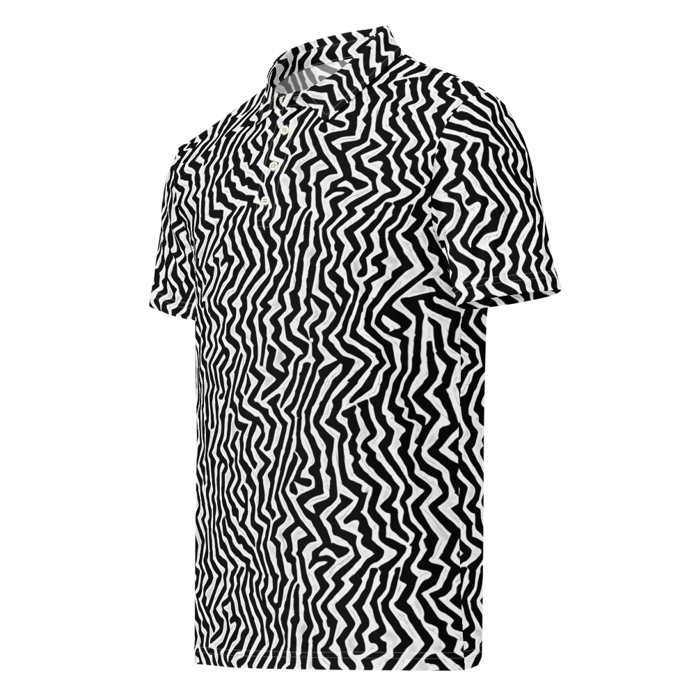 Static Swirl on Men's Slim Fit Polo Shirt — Left Front