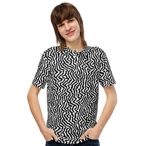 Static Swirl on a Men's Slim Fit Polo Shirt