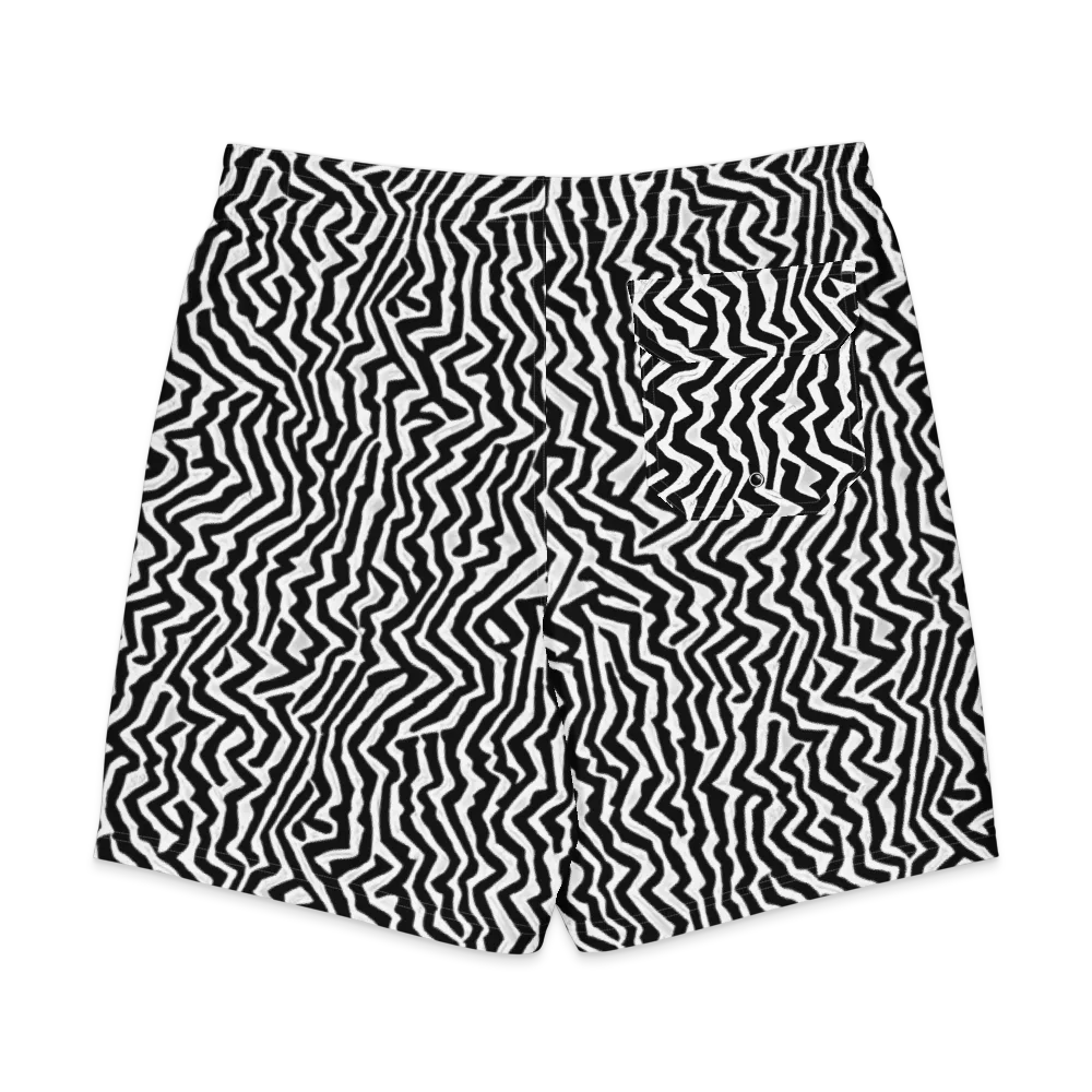 Static Swirl on Men's Board Shorts — Back