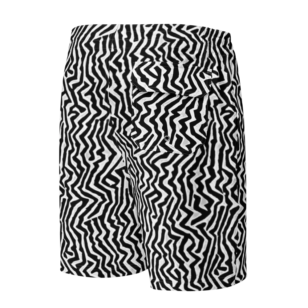 Static Swirl on Men's Board Shorts — Back