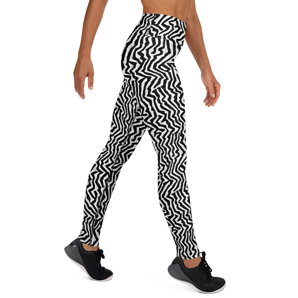 Static Swirl on Yoga Leggings — Right