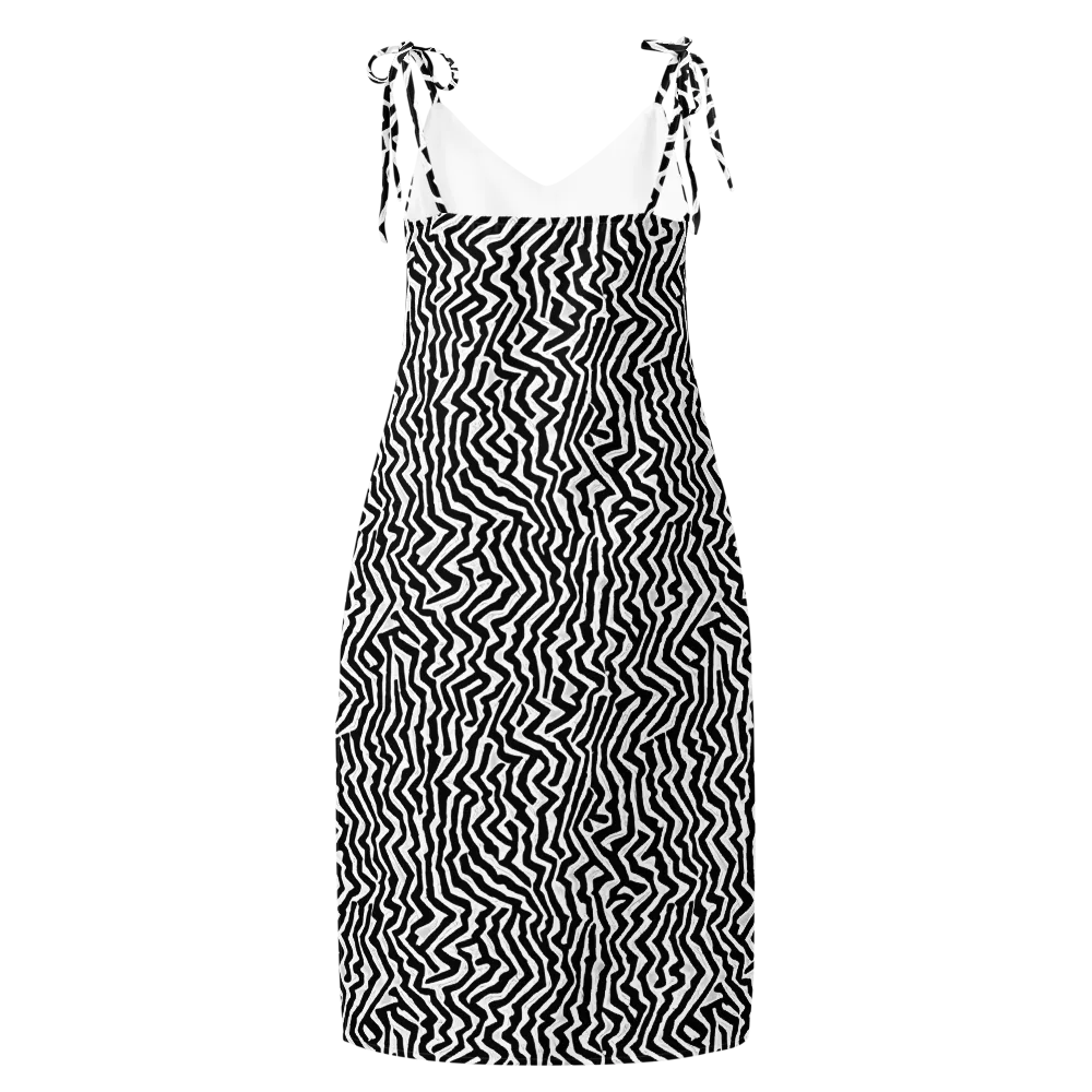 Static Swirl on Slip Dress — Back