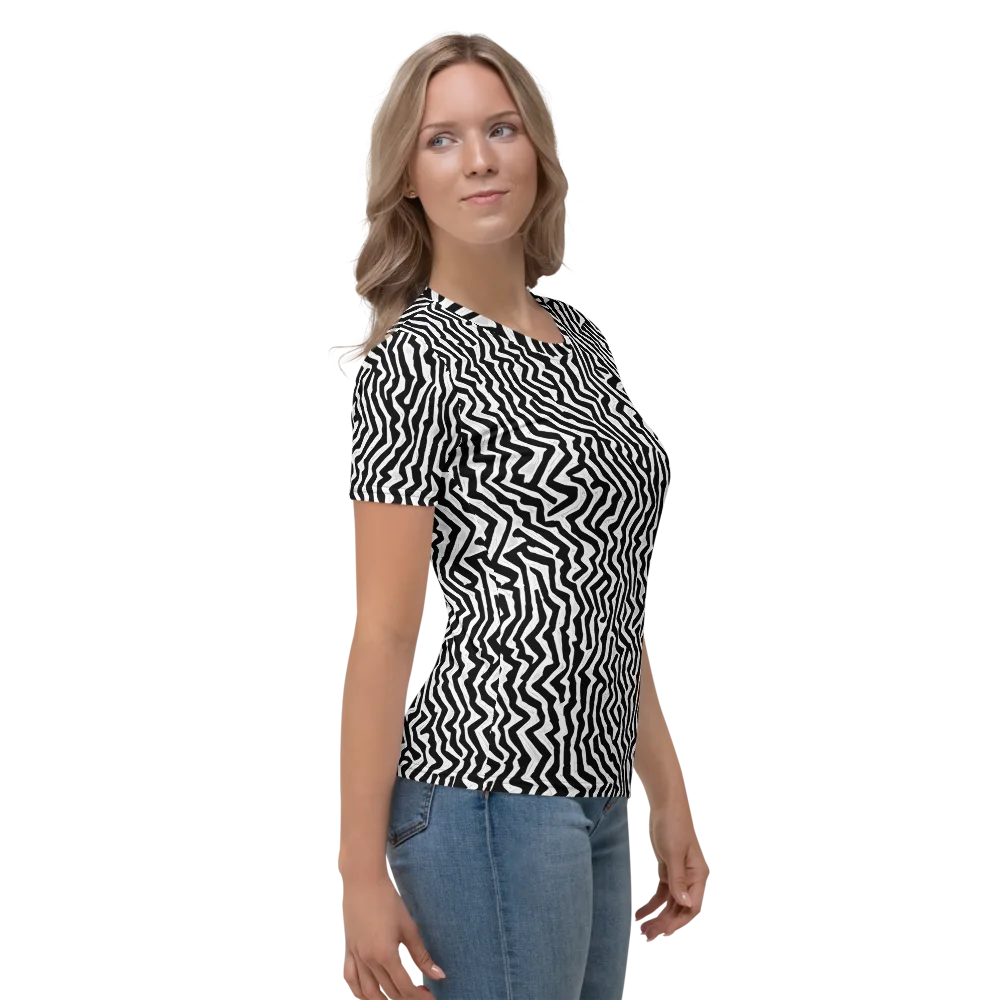 Static Swirl on Women's Crew Neck T-Shirt — Right