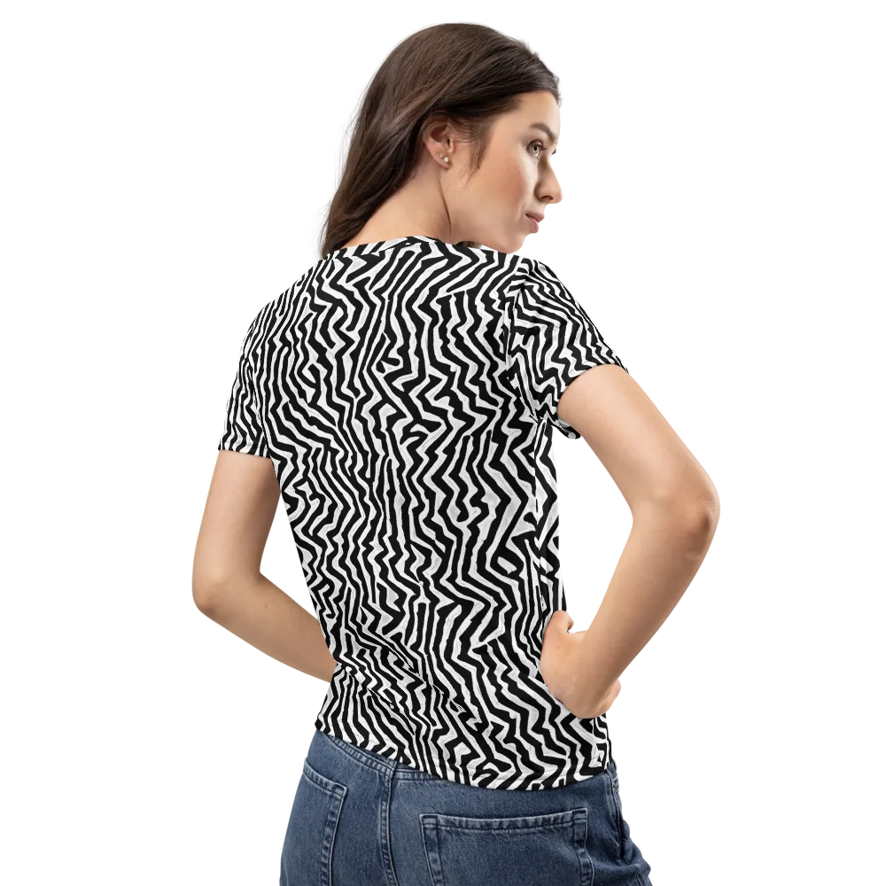 Static Swirl on Women's Crew Neck T-Shirt — Back
