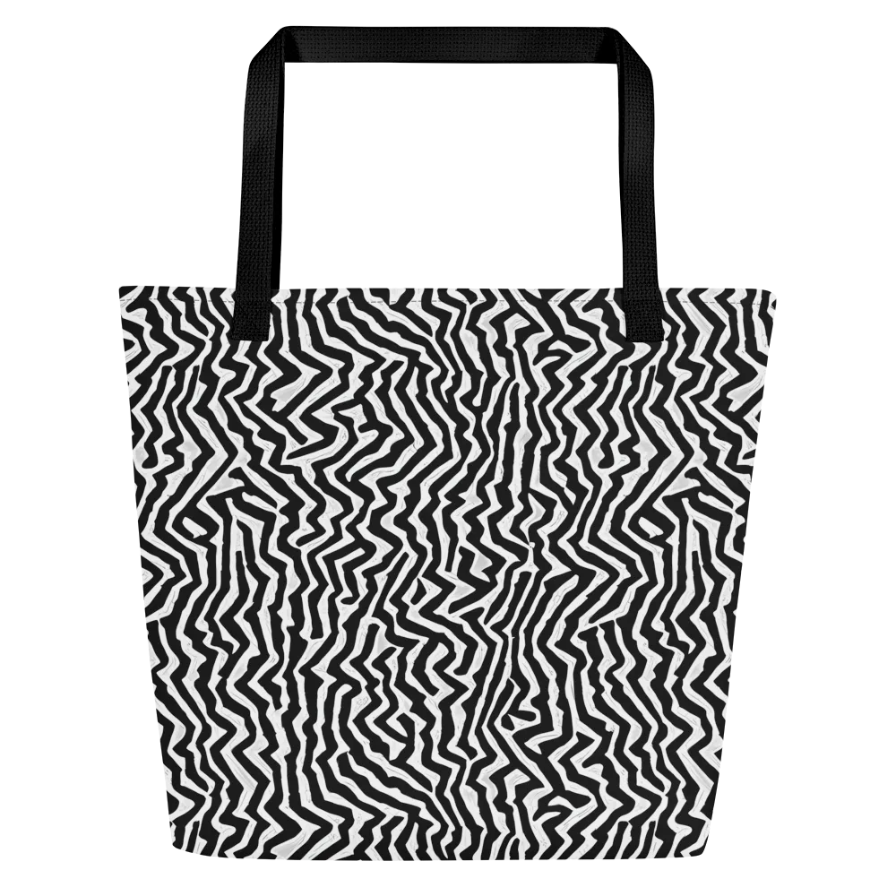 Static Swirl on Large Tote Bag W/ Pocket — Front