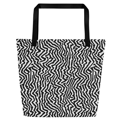 Static Swirl on a Large Tote Bag W/ Pocket